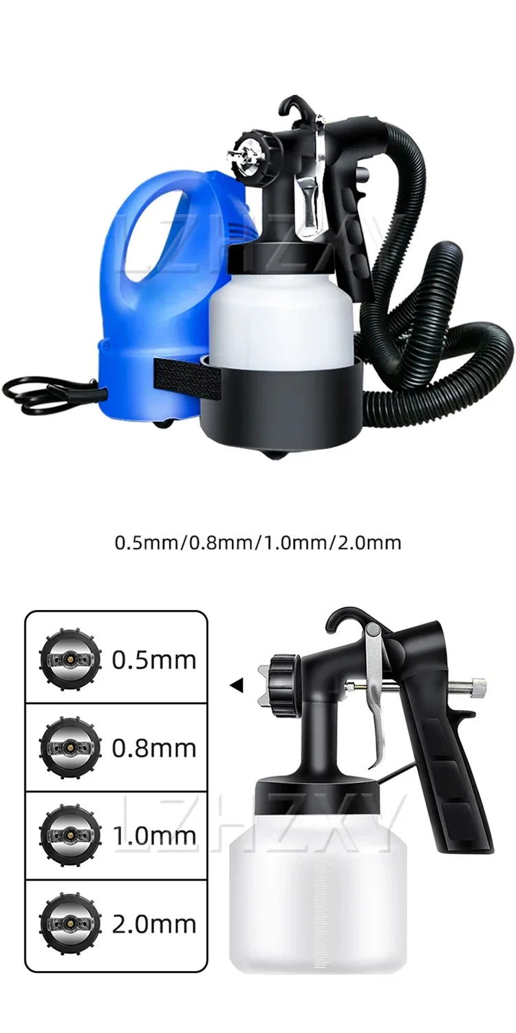 220V Electric Spray Gun, 3 Spray Patterns, 800ml Paint Cup, for Painting, Waxing