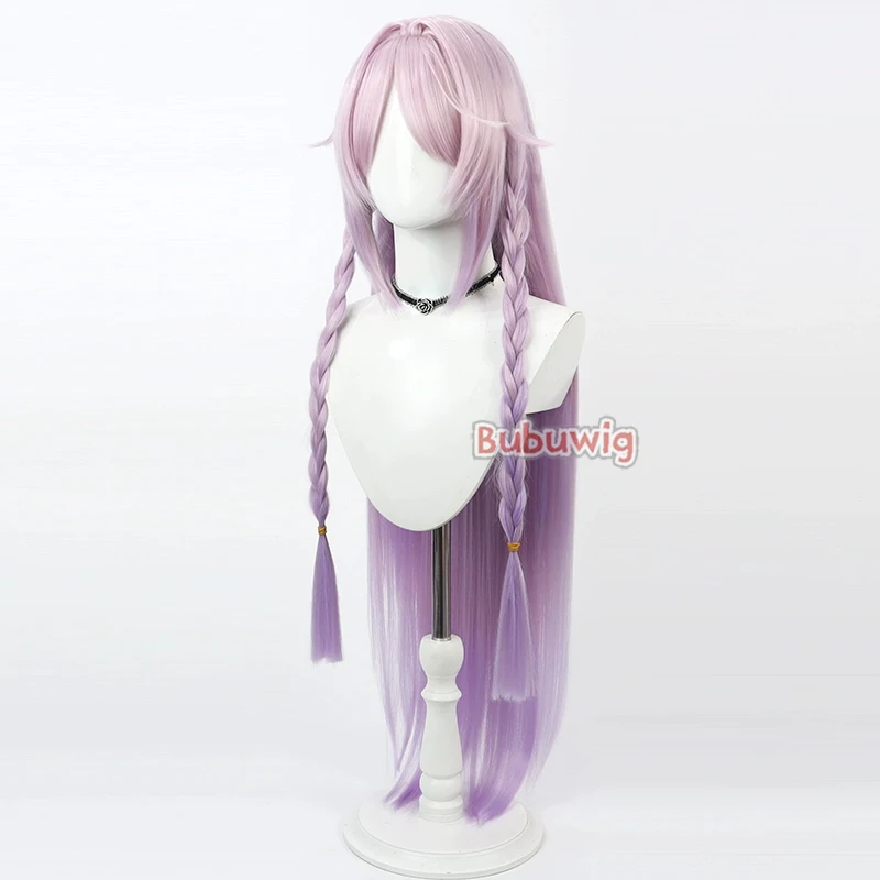 Bubuwig pelo sintético Citlali Natlan pelucas de Cosplay Genshin Impact 100cm de largo rosa claro degradado púrpura Cos peluca resistente al calor