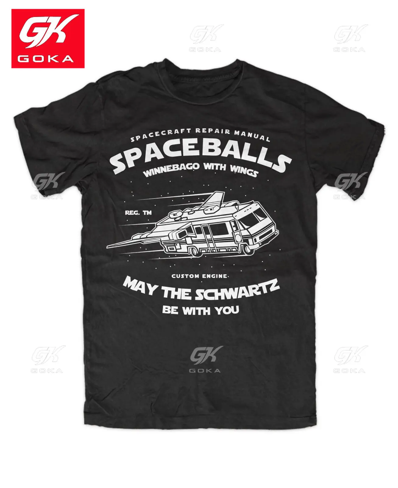 Camiseta Spaceballs May The Schwartz Rv Car Flying Wings Lord casco camisetas gráficas ropa de hombre camisetas de algodón mujeres camisetas Unisex