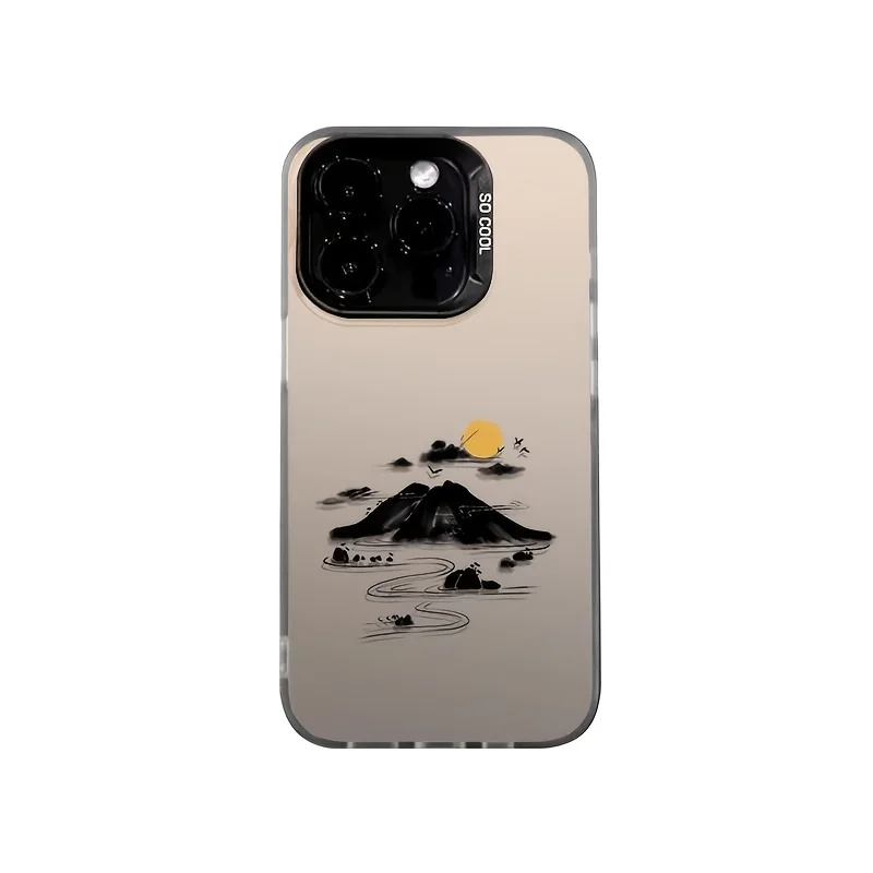 

Mountains and rivers phone case for iPhone 17 16 15 14 13 12 11 Pro/ Max/Plus shock-proof rear cover anti-fingerprint