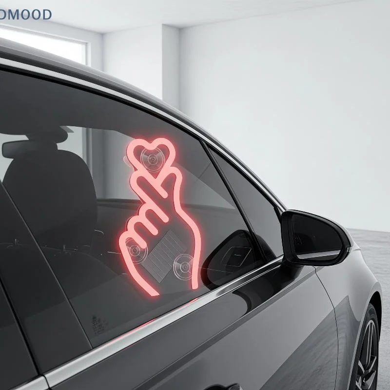 【CR】Car Interior Atmosphere Light Solar Powered Hand Gesture Control LED Decorative Lamp for Auto Interior