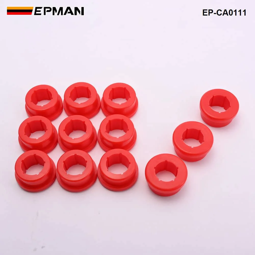 EPMAN 12pcs/lot Lower Control Arm Rear Camber Kit Replacement Bushings (Red/Black) EP-CA0111