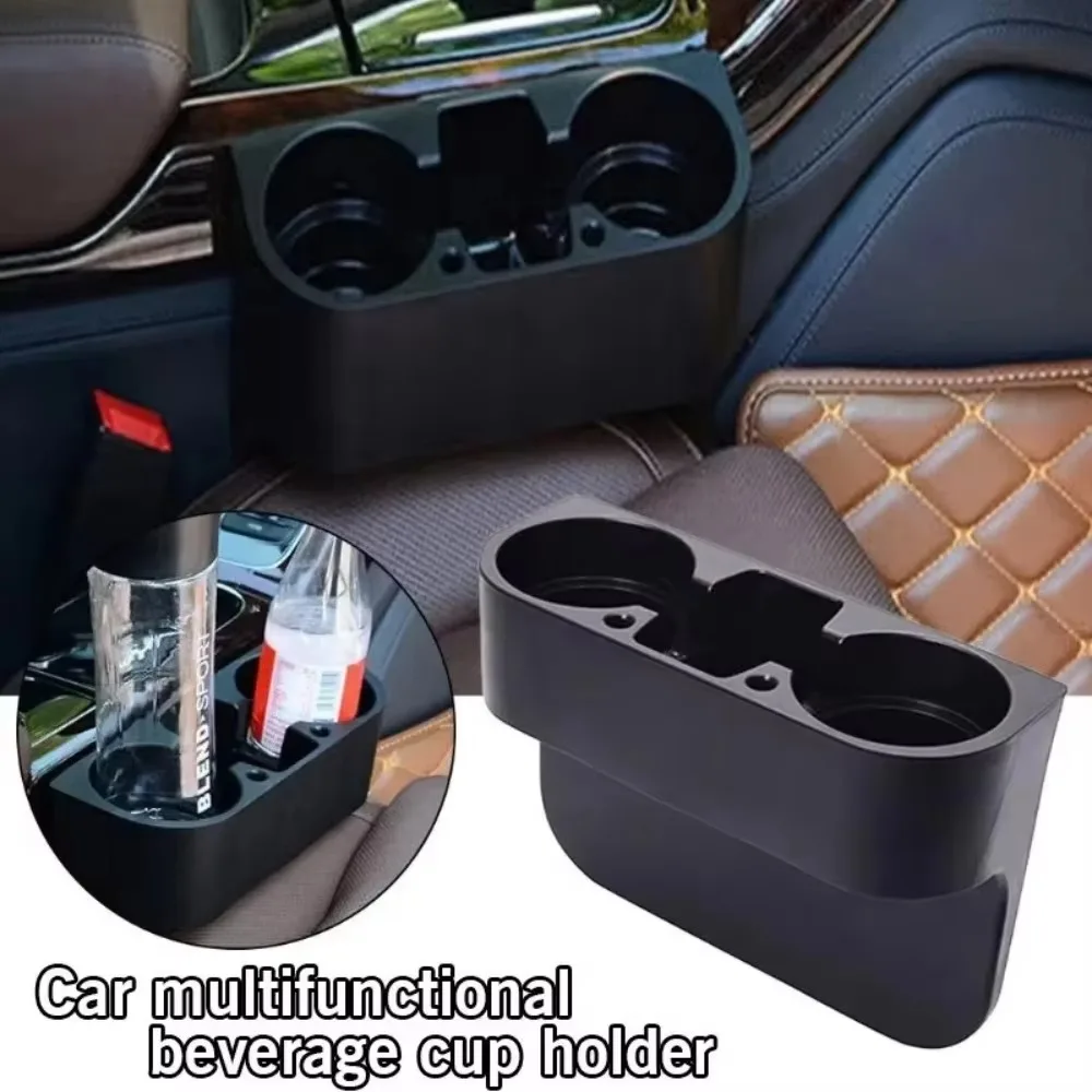 Car Cup Holder Storage Box Armrest Box Organizer Seat Gap Filler Multifunctional Large Capacity No Install Durable