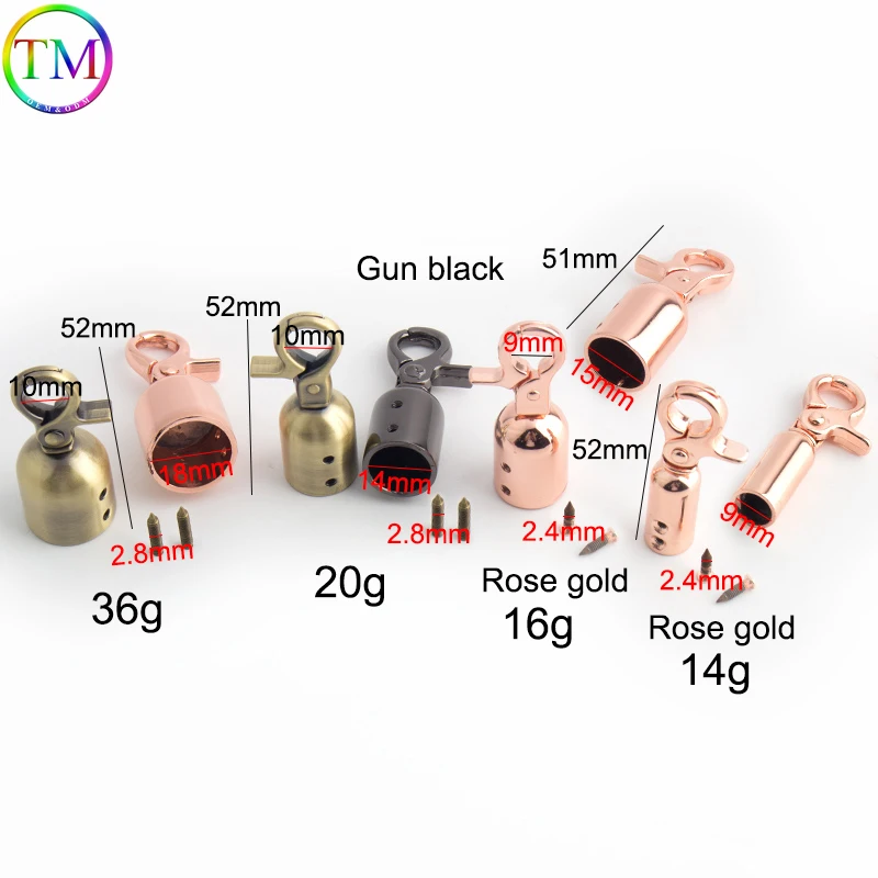 Durable Tassel Cord End Bell Hang Buckle Caps Ornament With Screws Handbags Hardware Accessories For Bags Purse String Rope