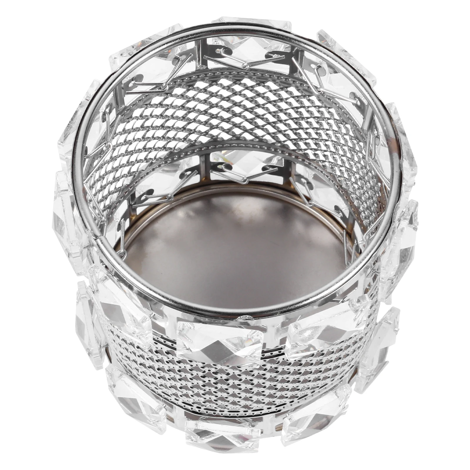 

1pc Creative Crystal Makeup Brush Storage Box Organizer Stationery Case Desktop Decoration Durable Smooth Flat Stylish