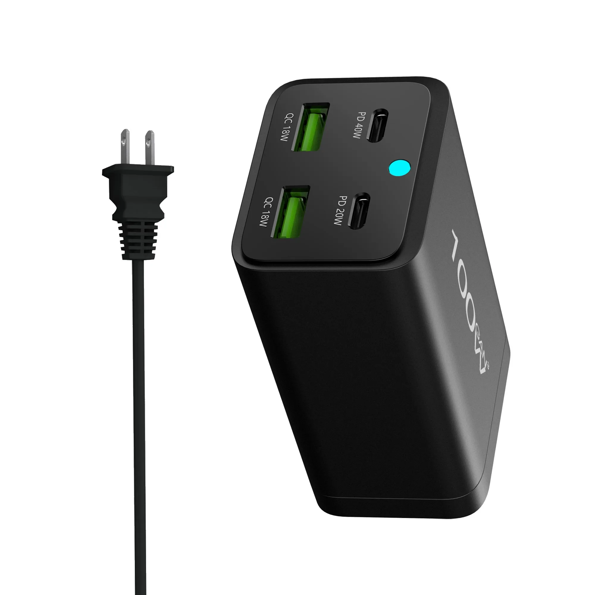 Imagem -03 - Carregador Rápido Usb c Estação de Carregamento Usb-c 40w 20w Portas Usb 18w 18w 18w Macbook Laptops Iphone Samsung Gan4 em