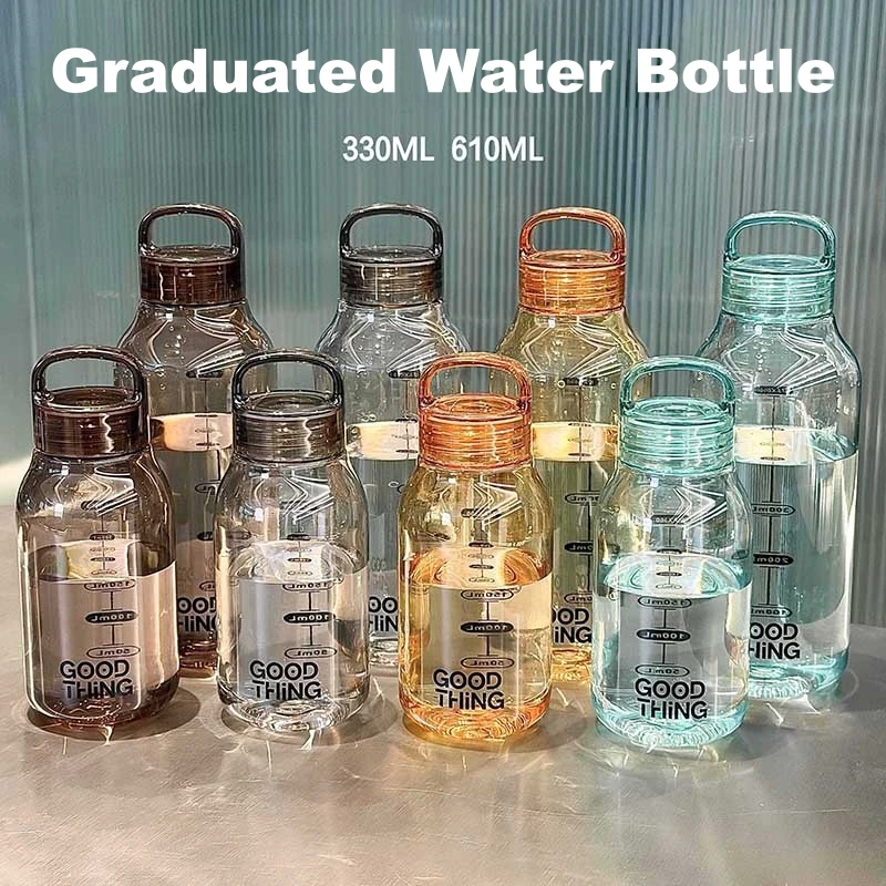 Japanese-Style Minimalist Transparent Polycarbonate Water Bottle, Leak-Proof, High-Temperature Resistant, Portable Tumbler