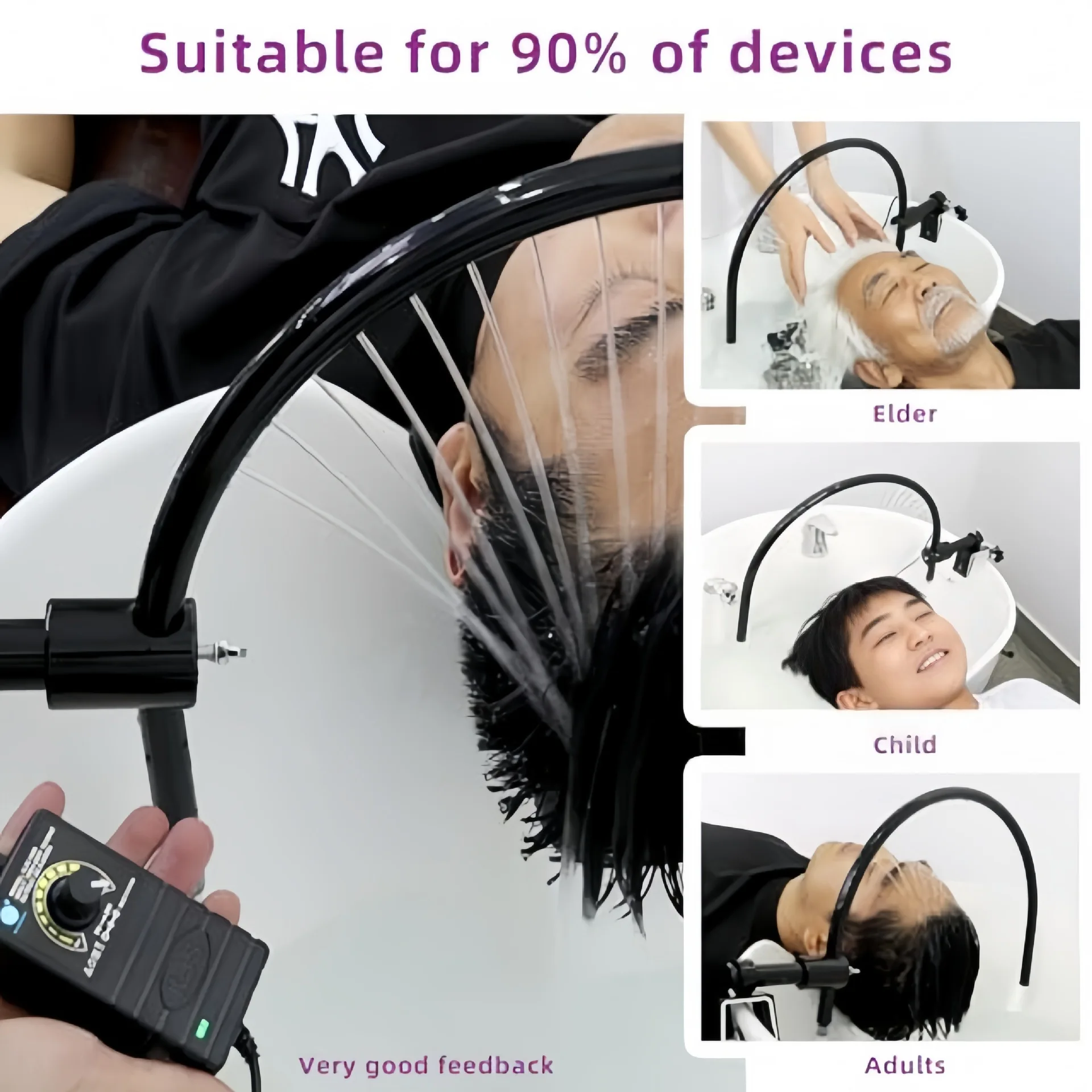 New 180 Degree Arc Design with Pump Head Spa WaterfallFrame Salon Spa Water Circulation Device For Shampoo Bed Bowl Accessories