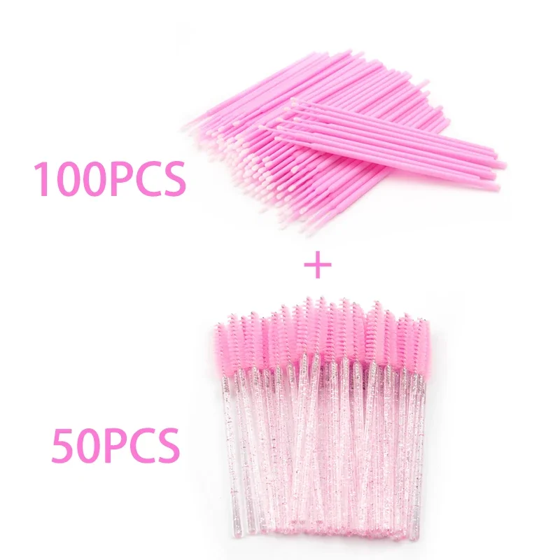 CNKESS 150 Pz 2 In 1 Bundle Occhi Cotone Ciglia Estensione Spazzole Strumenti Tampone Spazzole Ciglia Trucco Mascara Applicatori Set