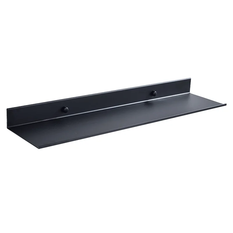 Floating Wall Shelf Black for Kitchen Bathroom Storage Rack Mirror Metal Shower Corner Shelves Organizer Cabinet Home C