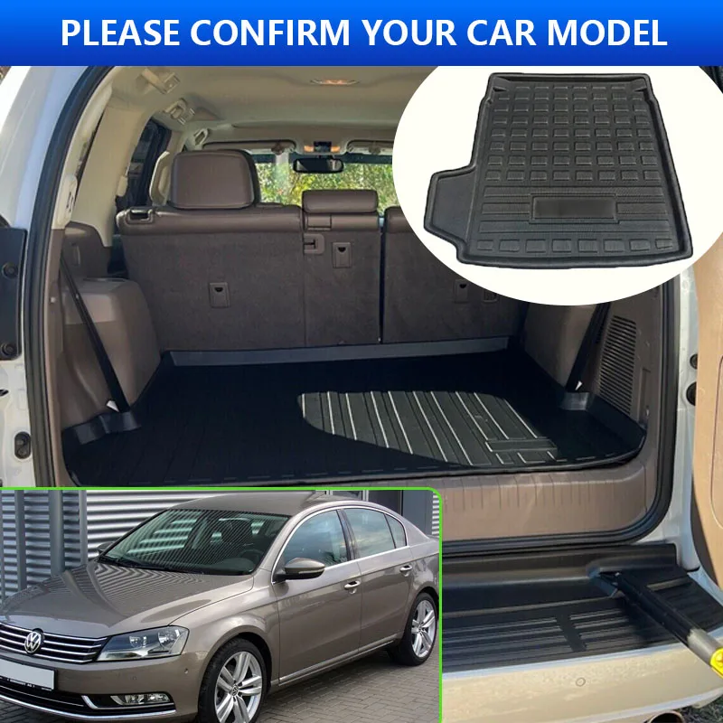 Trunk Mat For VW Volkswagen Passat Magotan B7 2012 2013 2014 2015 Rear Trunk Liner Cargo Floor Tray Carpet Mud Pad Accessories