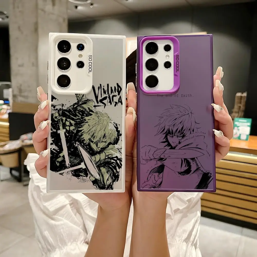 V-Vinland S-Saga M-Manga Phone Case For Samsung Galaxy S25 Edge S24 S23 S22 S21 S20 Ultra Silicone Colorful Silver Phone Case