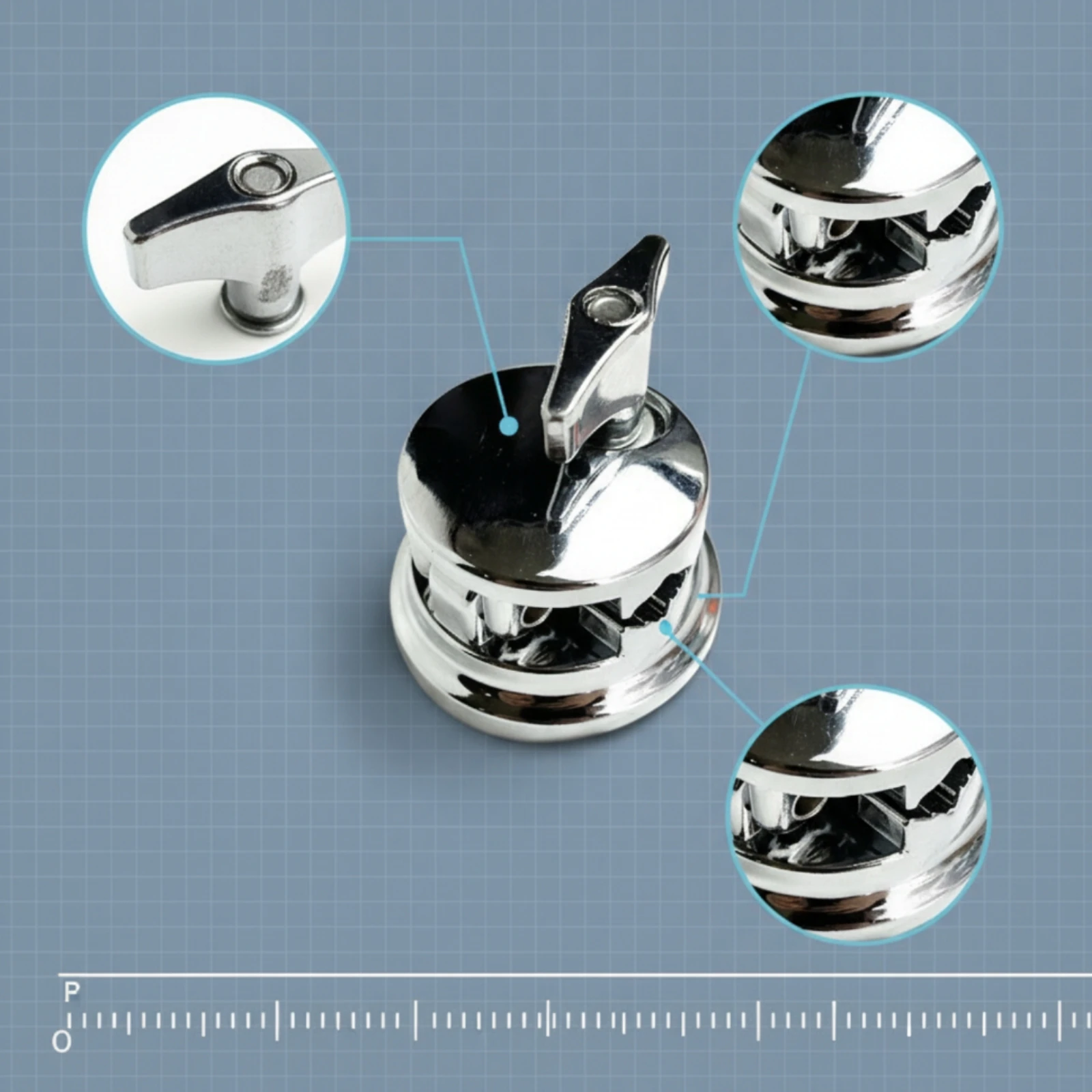 Drum Mount with Wing Nut Chrome-Plated Drum Leg Mount Hardware Secure Stable for Drummers