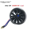 Hobbyocean-rcジェット飛行機、11ブレード付きedfプレーントランスデューサーファン4s 3500kv 3s 3900kv 50a esc、64mm 6