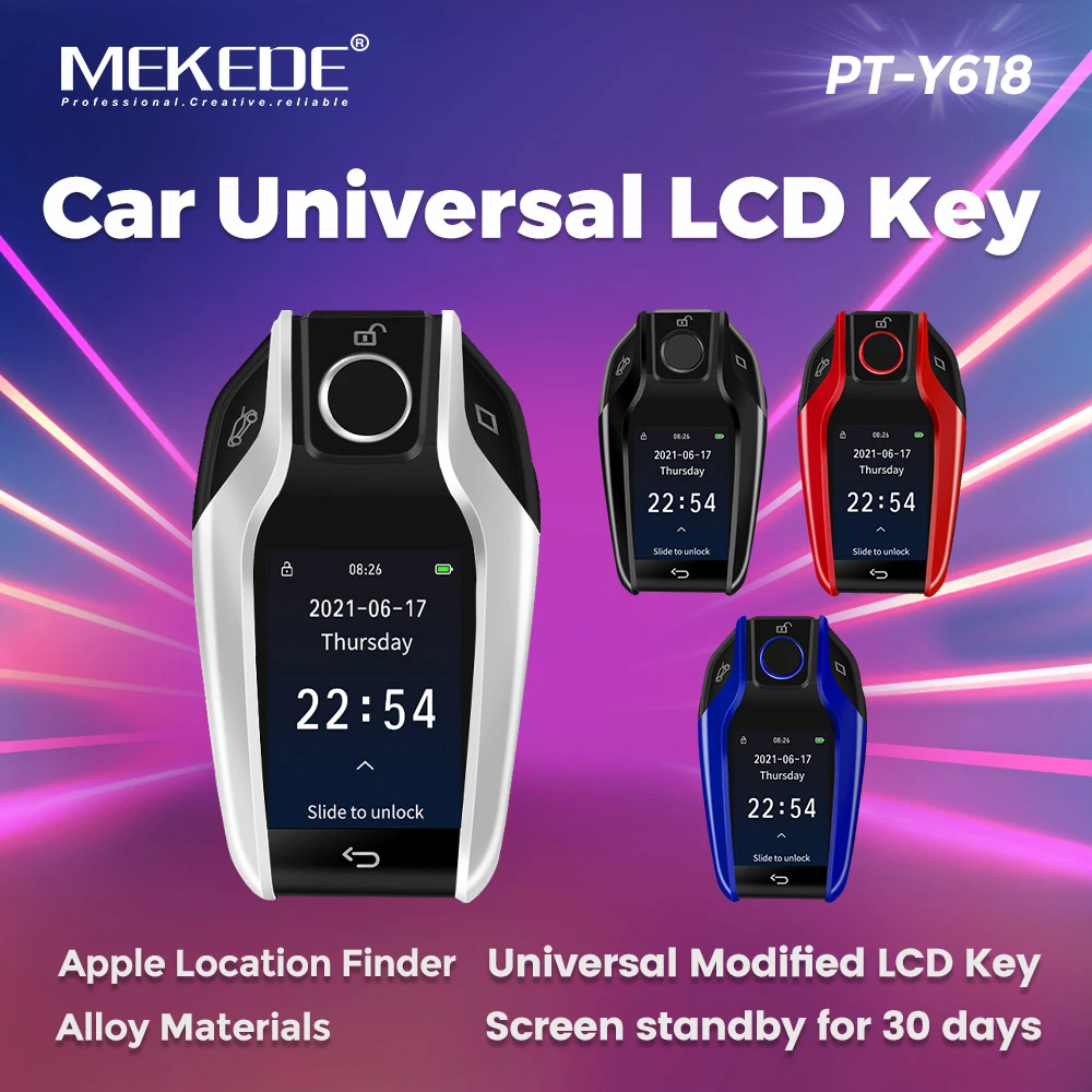 

MEKEDE Автомобильный универсальный ЖК-ключ Apple для поиска местоположения Универсальный модифицированный ключ lcD Материалы из сплава Экран в режиме ожидания на 30 дней