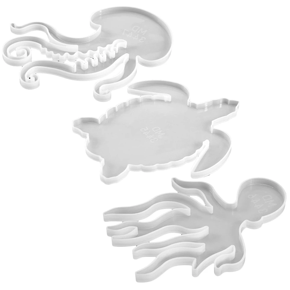 

3pcs Silicone Mold Diy Marine Animal Crafts Making Mold For Epoxy Resin Flexible Casting Molds Animal Shape Diy Supplies