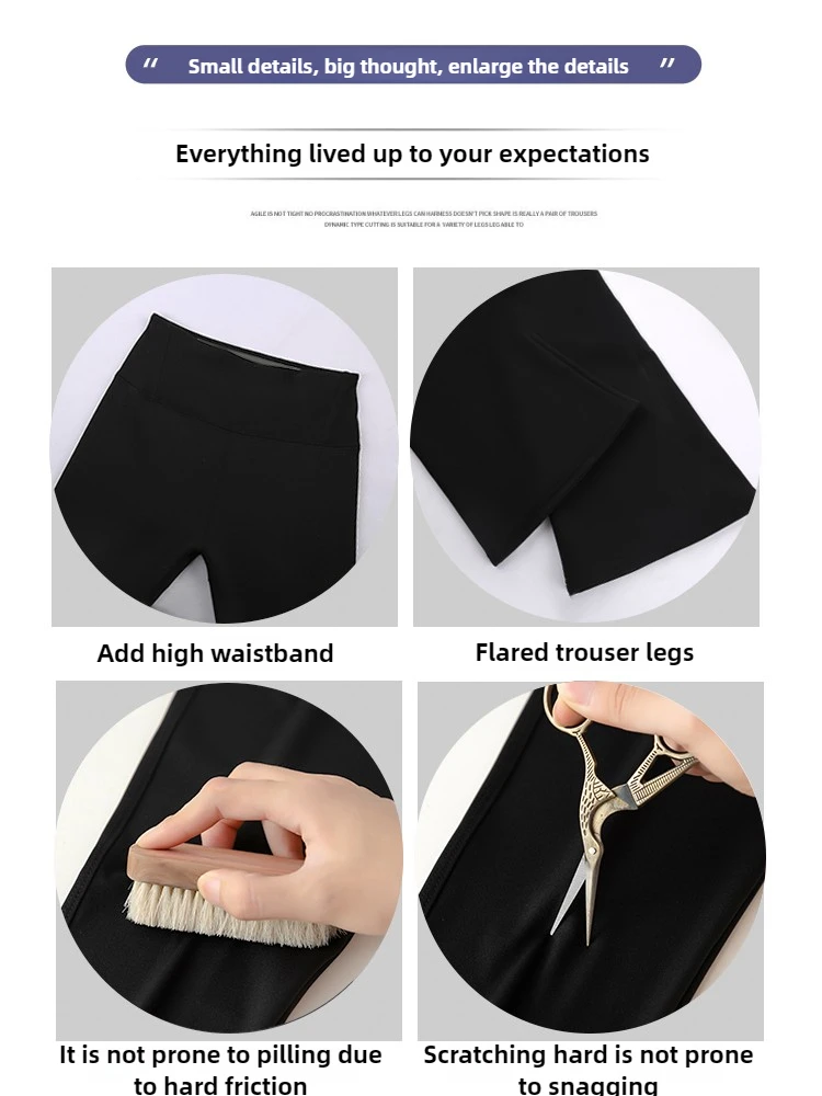 여성용 샤크 플레어 팬츠 하이웨이스트 스키니 블랙 캐주얼 봄 가을 2025 댄스 요가 마이크로풀