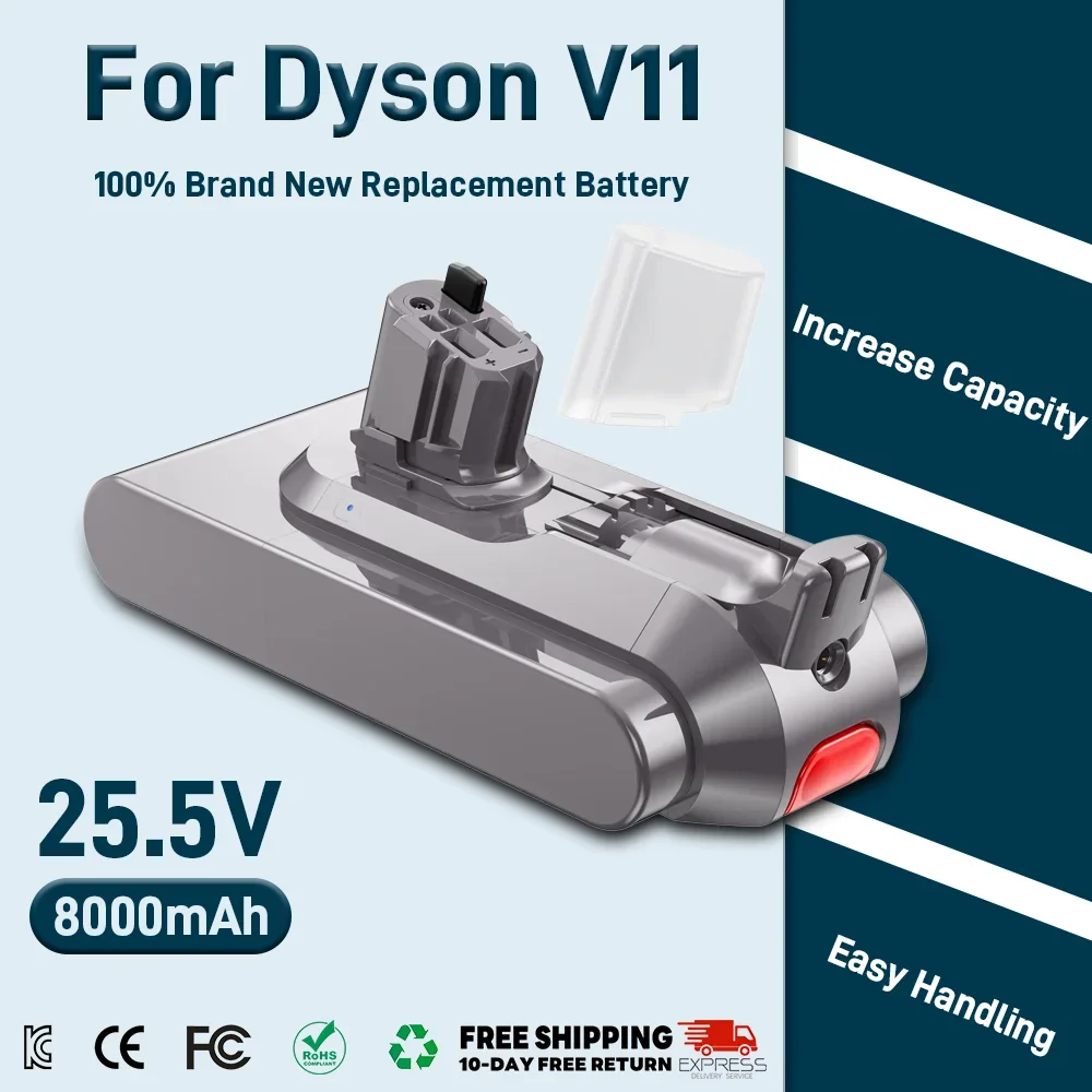 Сменный аккумулятор емкостью 6000 мАч для Dyson Battery V11 SV14 SV17 SV15, беспроводной пушистый ручной пылесос с моторной головкой