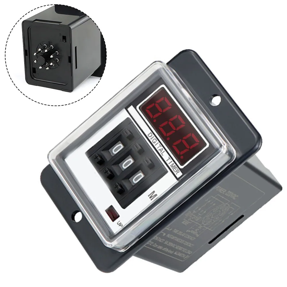 1pcs Time Relay,Delay Timer,Time Delay,FOR ASY-3D, 8PIN AC 220V,999S/999M Optional Electrical Equipment  Black