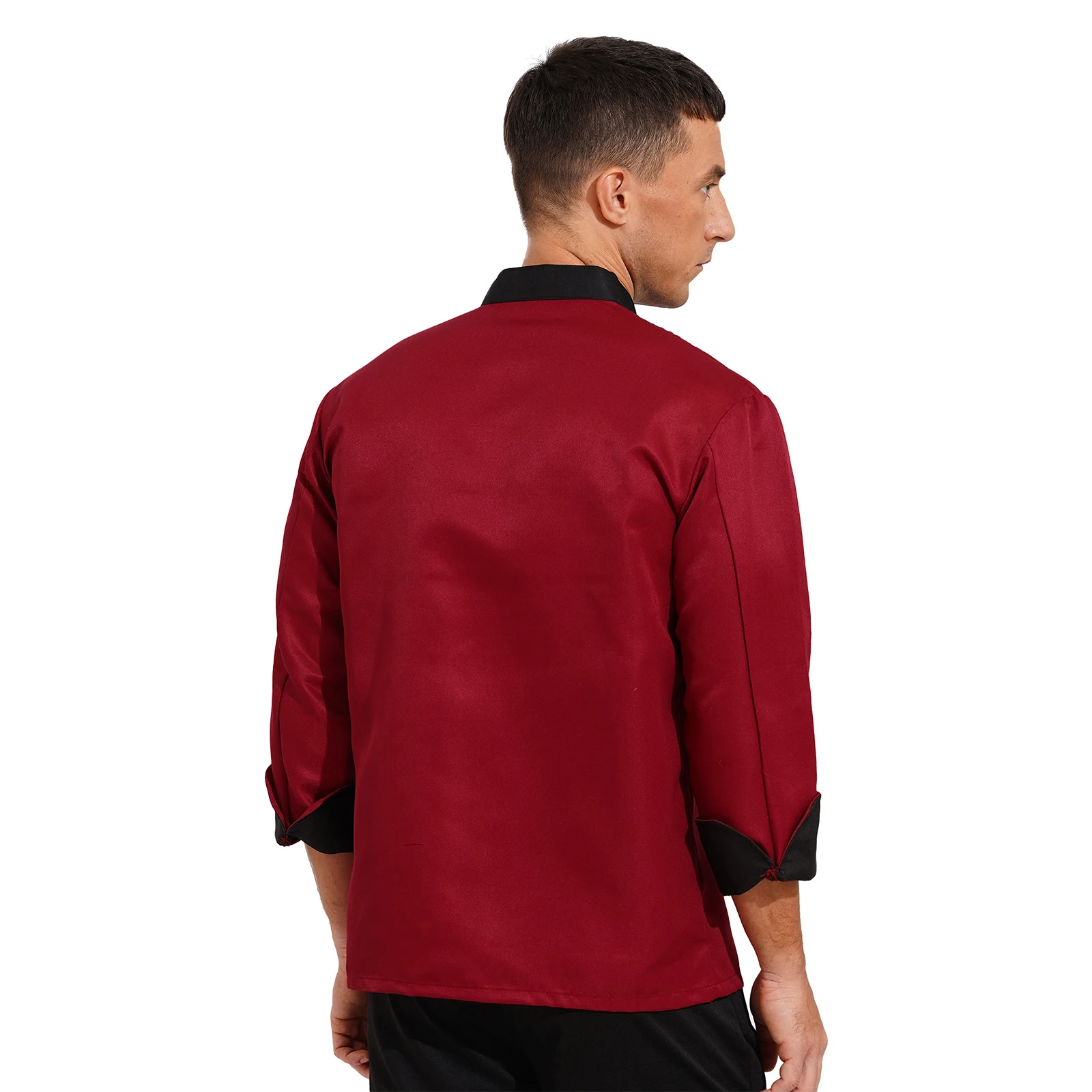 2023 Kochjacken für Herren, langärmelig, Kochmantel, Küche, Bäckerei, Hotel, Restaurant, Uniform, Arbeitskleidung, Button-Down-Kochhemd