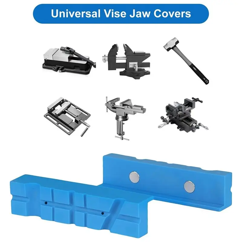 Vise Jaw Pads 5Inch,1 Pair Soft For Bench Vise Universal Jaw Covers Multi-Groove Design Clamping Metal Plastics