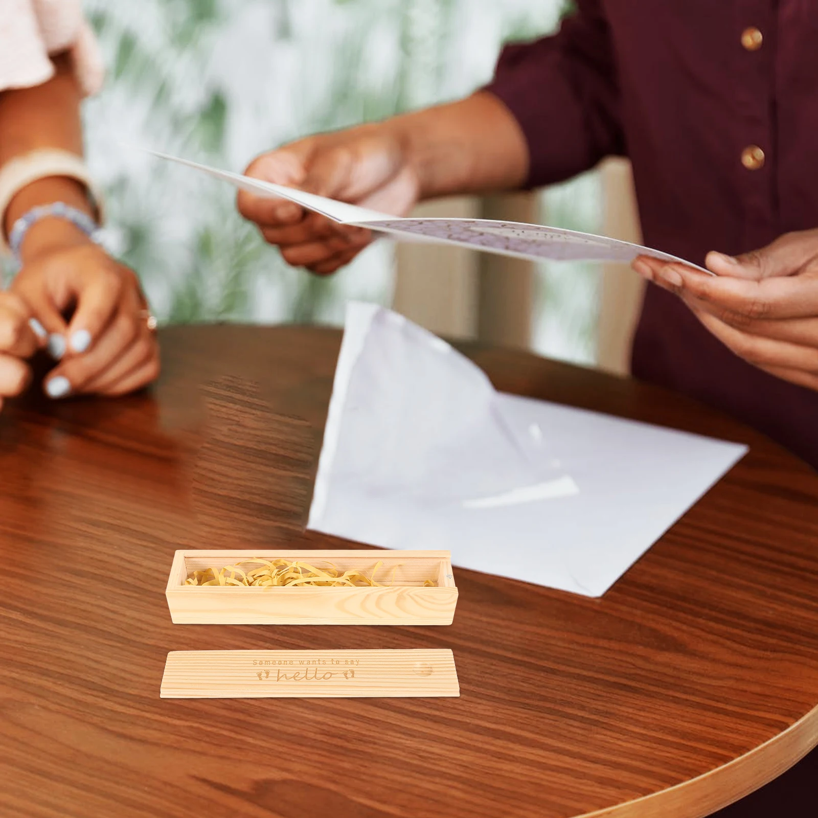 الخشب الوليد إعلان صندوق الحمل اختبار حقيبة للتخزين مع غطاء الطفل Mementos أقفال الشعر الأسنان المنظم قوي غطاء الأسرة