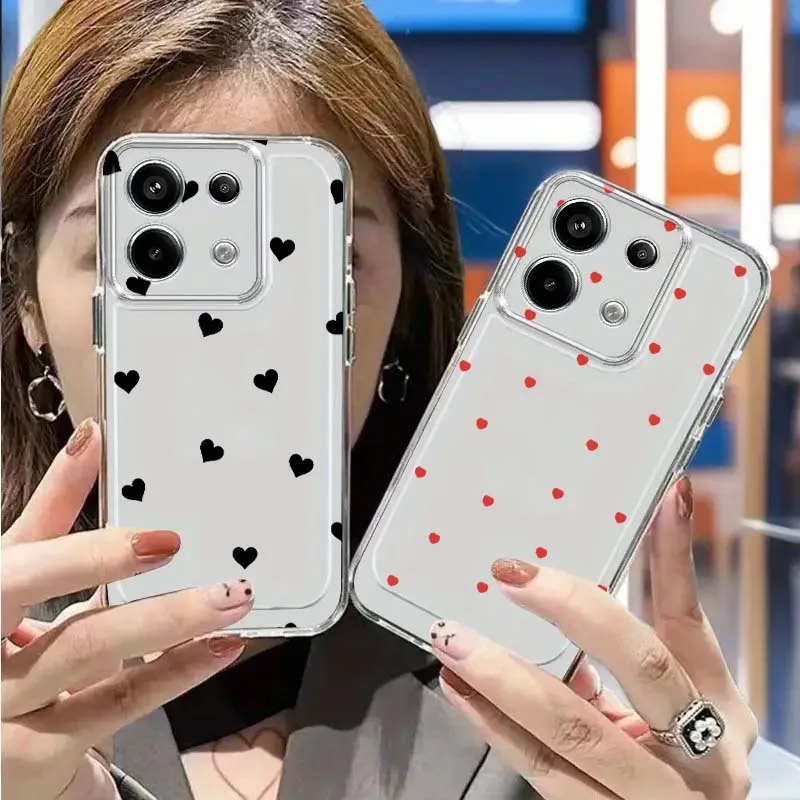 

Cartoon Red Heart Pattern For Xiaomi Poco C85 C71 M8 F7 X7 X6 F6 M6 X5 F5 F4 F3 F2 Pro Ultra 5G Space Shell Phone Case