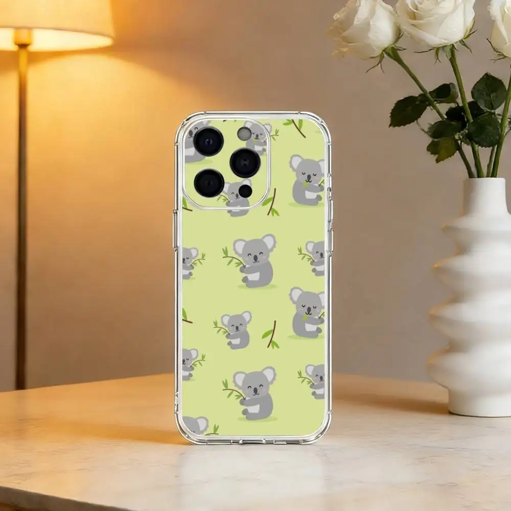 K-Koala Bear Cute Phone Case For iPhone 17 16 15 14 13 12 11 Mini Pro Max Plus Transparent Cover