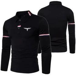 New fashion new men's long-sleeved casual polo shirt