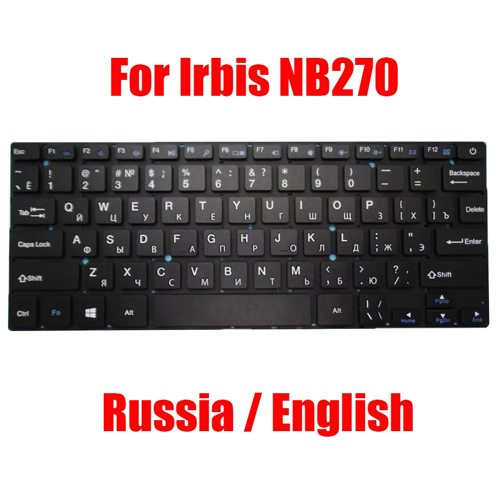 

Laptop Keyboard For Irbis NB270 Russia RU English US Black Without Frame New