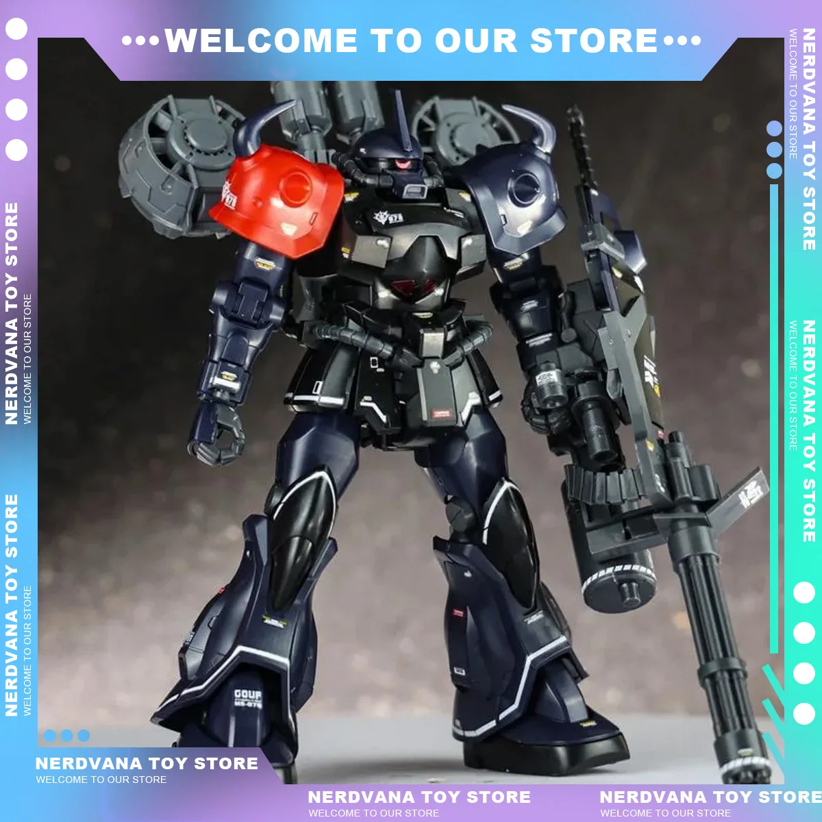 1/144 Star Gouf MS-07 Dark Leader Color Cannon B3 Action Figure Backpack Assembly Model Kit Collectible Toy Ornaments Doll Gift