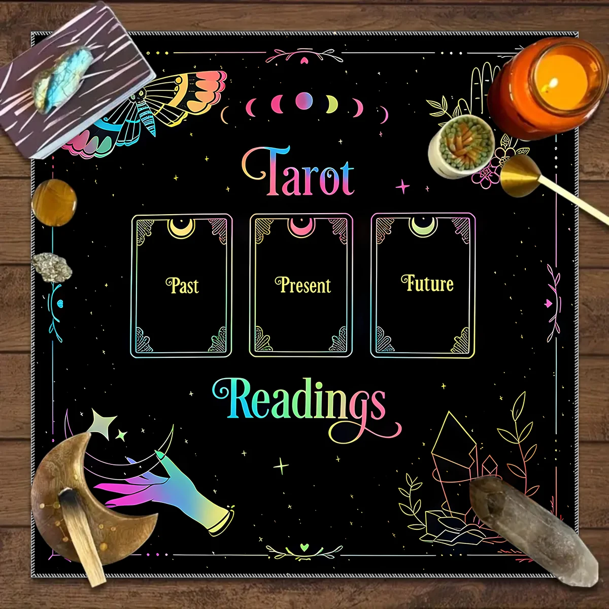 Tarot Tablecloth Table Cloth Vintage Tarot Card Tablecloth Pentagram Celtic Cross Astrology Game Decoration Wallpaper 1pc