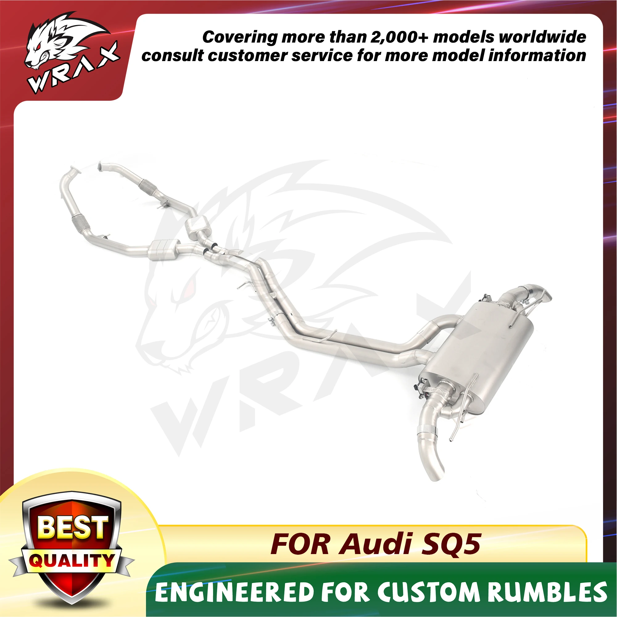 

WRAX Stainless Steel Exhaust Control Valve System Muffler Car Parts Catback for Audi SQ5 lossless replacement car accessories