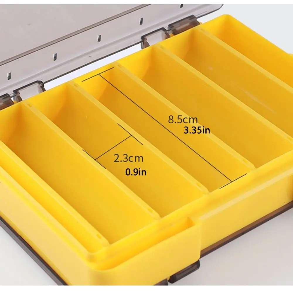 Double Sided Lure Hook Storage Case Portable 2 Size Fishing Tackle Box Clear 12/14 Compartments Bait Storage Container