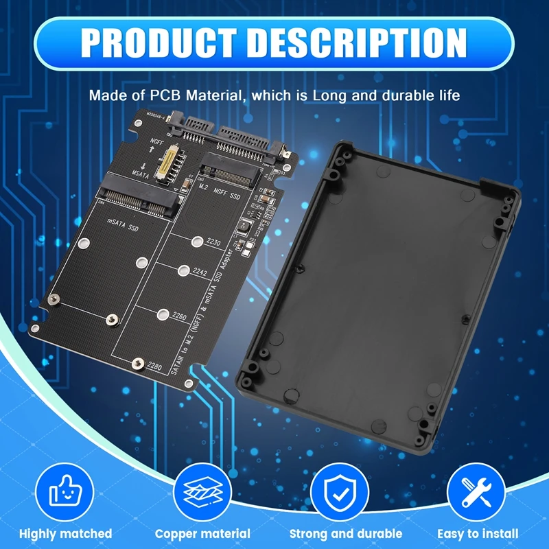 AD13-NGFF To SATA Serial Adapter MSATA To SATA3.0 Dual Purpose 2-In-1 Adapter Box Sub Internal And External Boards