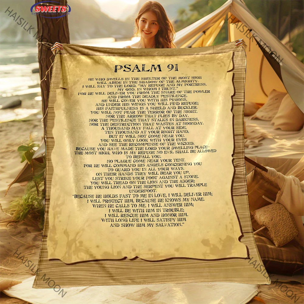6 حجم مزامير الكتاب المقدس المسيحي الدافئة والملهمة طباعة البطانيات أريكة مكتب غرفة نوم بطانية سوبر لينة ومريحة هدية دافئة