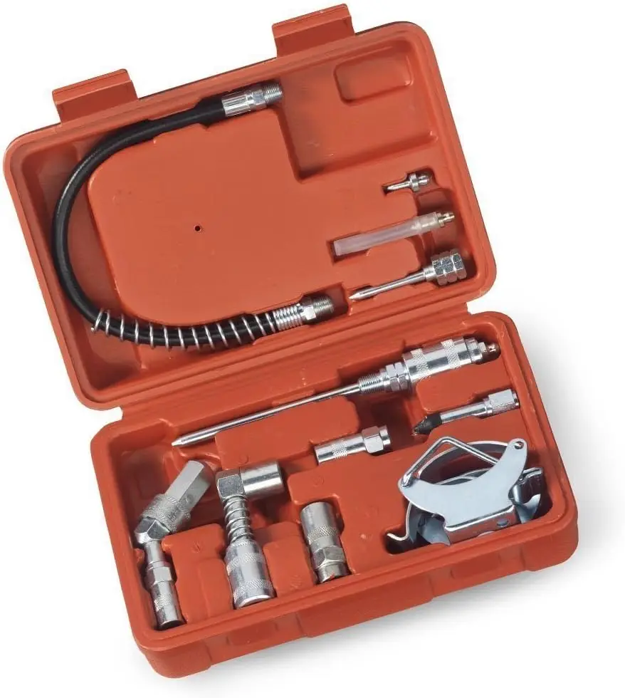 Kit de acessórios de lubrificação e pistola de graxa multifuncional de 11 unidades