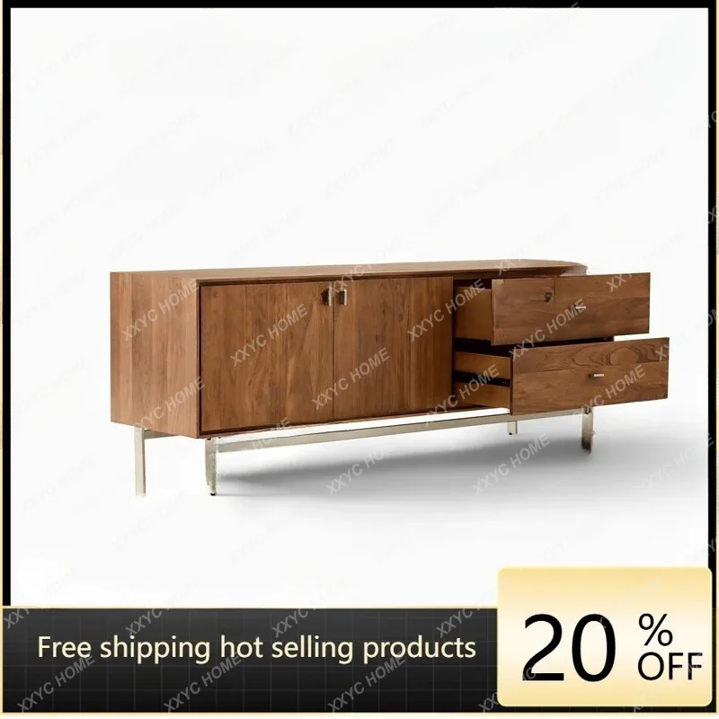 XXmedieval solid wood TV cabinet living room retro simple TV cabinet