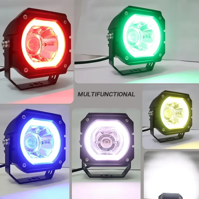 4inch RGB LED Light Bar Overhead Offroad Lightbar for Wrangler JK Tundra Jimny Highlander F-150 Can-Am X3 Maverick UTV