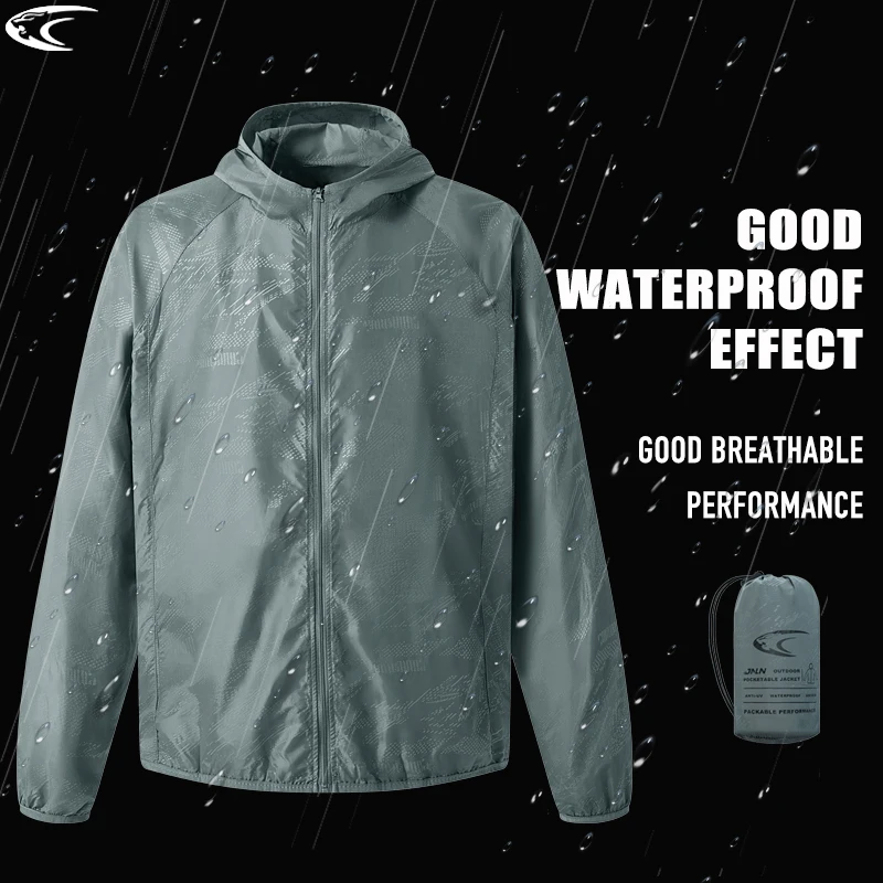 

LNGXO Men's Women's Waterproof Hiking Jackets Quick Dry Sun Protective Windbreaker Unisex Camping Climbing Outdoor Rain Coat