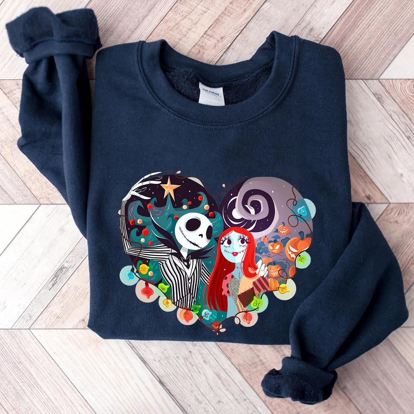 Jack and Sally The Nightmare of Christmas Iron on Decals Heat transfer Prints For Clothes Thermal Stickers on Tshirts