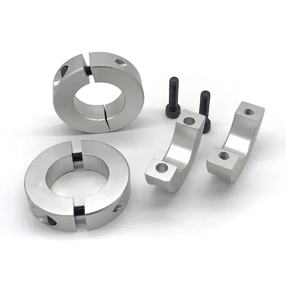 1Pcs Aluminum Alloy Fixed Locking Limit Ring Double Split 6-20mm Diameter Shaft Collar with Screws Separate Optical Axis