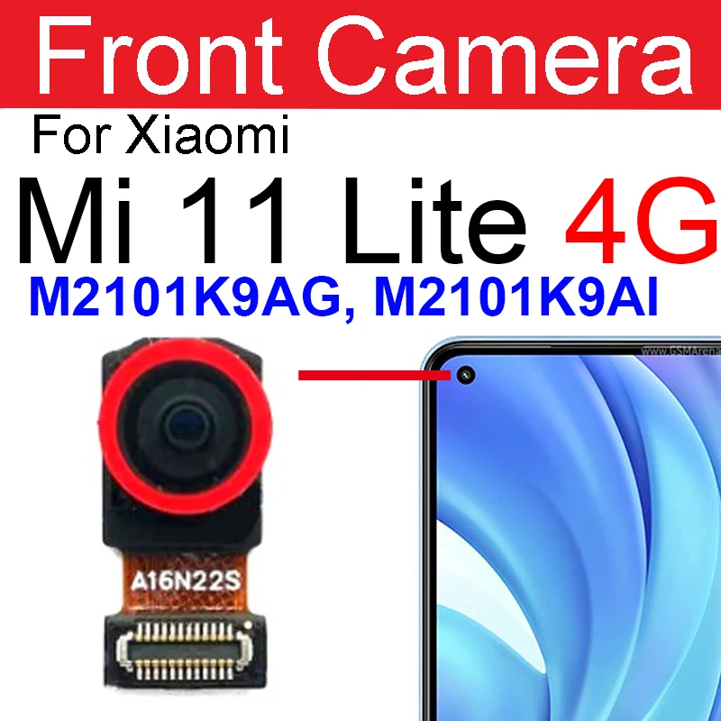 Rear Frontal Selfie Camera Module For Xiaomi Mi 11 Lite 4G 5G Small Facing Front Back Main Camera Flex Cable Spare Parts