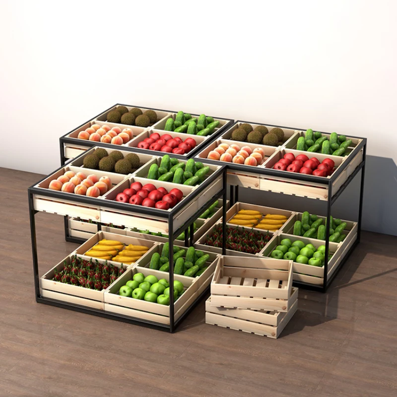 Fresh Supermarket Fruit and Vegetable Display Shelf Convenience Store Vegetable and Fruit Shelf Fruit