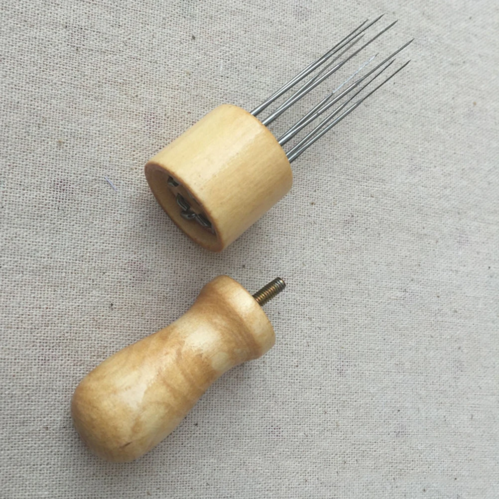 

8 Needles Felting Heavy Duty Felting Tools for DIY Felt Projects Smooth Working Rust Resistant with Wooden Hand Grip