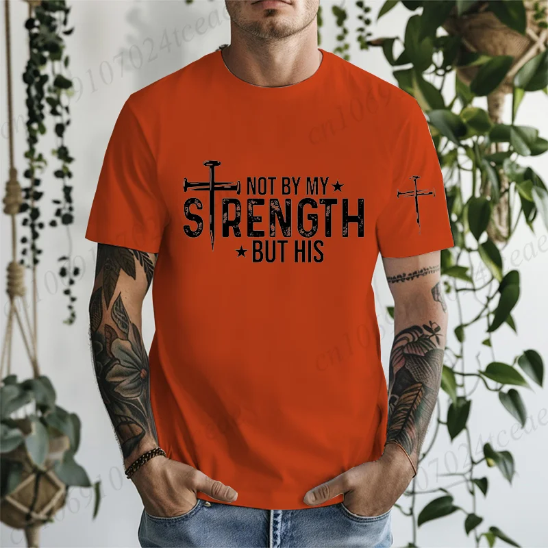 Faith Printed Men Funny T-Shirts Short Sleeve Shirt Christian Bible Verse Print T-Shirts Round Neck Tee Shirt Casual Summer Tops #3