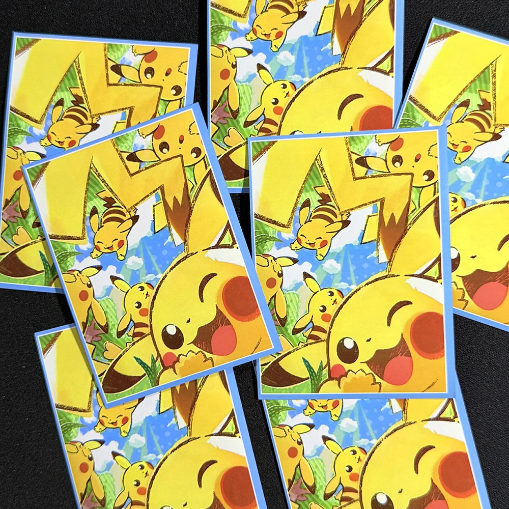 60PCS Cute Pikacu Card Sleeves Trading Cards Protector Cartoon Animation Cards Shield Outer Cover Magic MTG/PKM 67x92mm