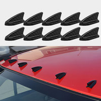 6 PCS UV-protected & weatherproof 6pcs Black Car EVO-Style PP Roof Shark Fins Spoiler Wing Kit Vortex Generator