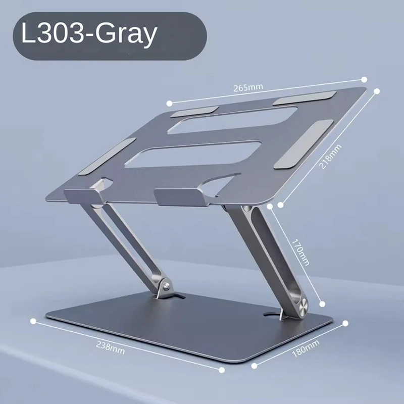 Portable Aluminum Alloy Laptop Stand Foldable Metal Height Increase Table Lapdesk Laptop Bracket Support Fold Holder