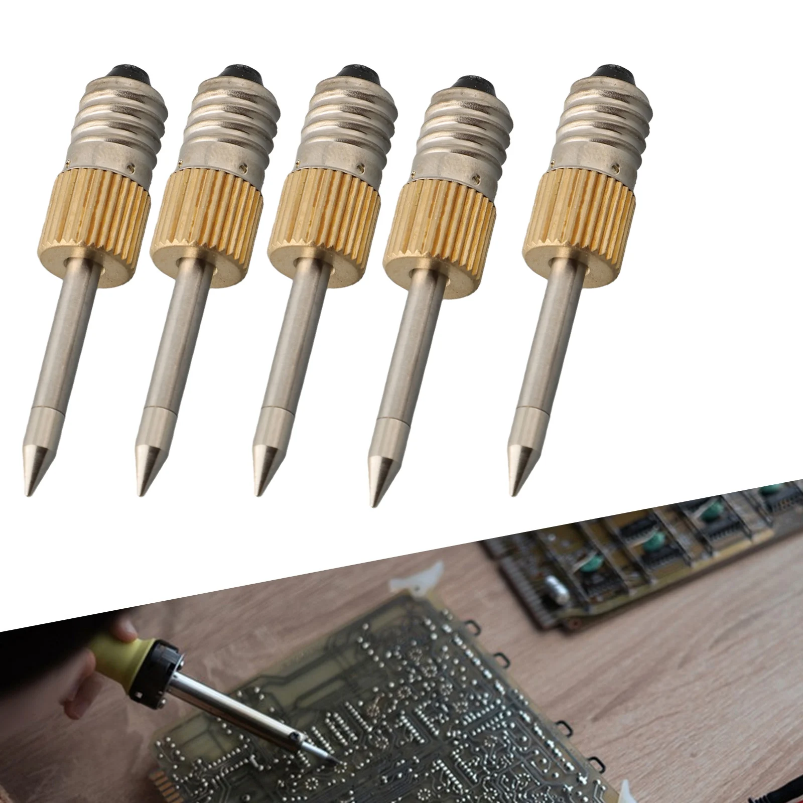 

5 PC Replacement Soldering Iron Needle Tips E10 Interface Electric Soldering Threaded Soldering Iron Tip Accessories